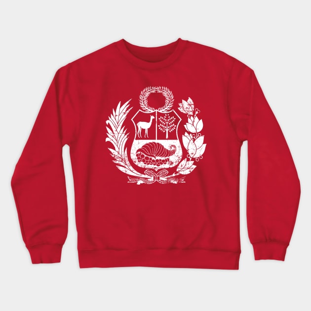 Peru - coat of arms - Escudo Peruano - grunge Crewneck Sweatshirt by verde